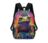 sinyumoney Mochila Escolar Infantil Colorful Fantasy Frog-4 Mochila Infantil Estampada Mochila De Viaje Para Niños Y Niñas Mochila Escolar 17inch