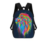 sinyumoney Mochila Escolar Infantil Colorful Lion Illustration Mochila Escolar Infantil De Moda Informal Mochilas De Viaje Con Estampado 3D Divertidas Y Geniales Bolsas Para Libros 17inch