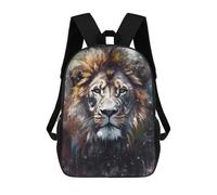 sinyumoney Mochila Escolar Infantil Colorful Lion Portrait Mochila Escolar Infantil De Moda Informal Mochilas De Viaje Con Estampado 3D Divertidas Y Geniales Bolsas Para Libros 17inch