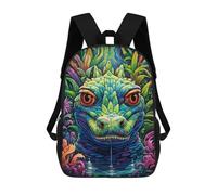 sinyumoney Mochila Escolar Infantil Colorful Lizard Portrait Mochila Infantil Estampada Mochila De Viaje Para Niños Y Niñas Mochila Escolar 17inch