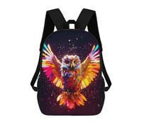 sinyumoney Mochila Escolar Infantil Colorful Owl Artwork Mochila Escolar Infantil De Moda Informal Mochilas De Viaje Con Estampado 3D Divertidas Y Geniales Bolsas Para Libros 17inch