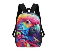 sinyumoney Mochila Escolar Infantil Colorful Parrot Artwork -3 Mochila Infantil Estampada Mochila De Viaje Para Niños Y Niñas Mochila Escolar 17inch