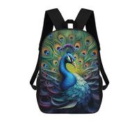 sinyumoney Mochila Escolar Infantil Colorful Peacock Feather Art Mochila Infantil Estampada Mochila De Viaje Para Niños Y Niñas Mochila Escolar 17inch