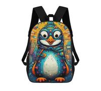 sinyumoney Mochila Escolar Infantil Colorful Penguin Artwork Mochila Infantil Estampada Mochila De Viaje Para Niños Y Niñas Mochila Escolar 17inch