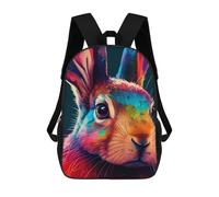 sinyumoney Mochila Escolar Infantil Colorful Rabbit Portrait -2 Mochila Infantil Estampada Mochila De Viaje Para Niños Y Niñas Mochila Escolar 17inch
