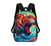 sinyumoney Mochila Escolar Infantil Colorful Roaring Tiger Artwork Mochila Infantil Estampada Mochila De Viaje Para Niños Y Niñas Mochila Escolar 17inch