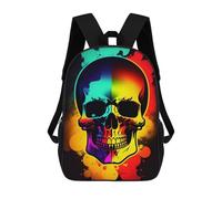sinyumoney Mochila Escolar Infantil Colorful Skull Artwork-11 Mochila Escolar Infantil De Moda Informal Mochilas De Viaje Con Estampado 3D Divertidas Y Geniales Bolsas Para Libros 17inch