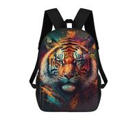 sinyumoney Mochila Escolar Infantil Colorful Tiger Portrait -20 Mochila Escolar Infantil De Moda Informal Mochilas De Viaje Con Estampado 3D Divertidas Y Geniales Bolsas Para Libros 17inch
