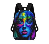 sinyumoney Mochila Escolar Infantil Colorful Woman with Forest Silhouette Mochila Escolar Infantil De Moda Informal Mochilas De Viaje Con Estampado 3D Divertidas Y Geniales Bolsas Para Libros 17inch