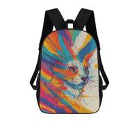 sinyumoney Mochila Escolar Infantil Con Estampado 3D, Bolsos De Viaje Bonitos Abstract Cat Portrait Mochilas Informales Para Exteriores Para Niñas Y Mujeres 17inch