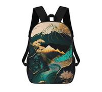 sinyumoney Mochila Escolar Infantil Con Estampado 3D, Bolsos De Viaje Bonitos Abstract Mount Fuji Art Mochilas Informales Para Exteriores Para Niñas Y Mujeres 17inch