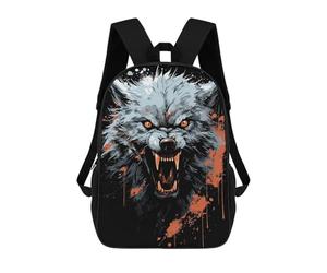 sinyumoney Mochila Escolar Infantil Con Estampado 3D, Bolsos De Viaje Bonitos Angry Wolf Mochilas Informales Para Exteriores Para Niñas Y Mujeres 17inch