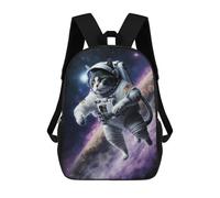 sinyumoney Mochila Escolar Infantil Con Estampado 3D, Bolsos De Viaje Bonitos Astronaut Cat in Space -3 Mochilas Informales Para Exteriores Para Niñas Y Mujeres 17inch