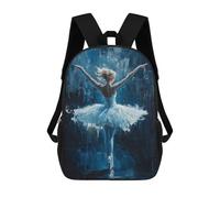 sinyumoney Mochila Escolar Infantil Con Estampado 3D, Bolsos De Viaje Bonitos Ballet Dancer Wall Art Ballet Dancer in Blue Mochilas Informales Para Exteriores Para Niñas Y Mujeres 17inch