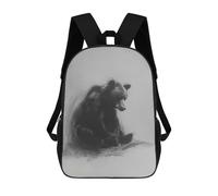sinyumoney Mochila Escolar Infantil Con Estampado 3D, Bolsos De Viaje Bonitos Bear In Charcoal Mochilas Informales Para Exteriores Para Niñas Y Mujeres 17inch
