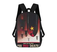 sinyumoney Mochila Escolar Infantil Con Estampado 3D, Bolsos De Viaje Bonitos Beware The Red Death Mochilas Informales Para Exteriores Para Niñas Y Mujeres 17inch