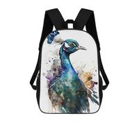 sinyumoney Mochila Escolar Infantil Con Estampado 3D, Bolsos De Viaje Bonitos Bird Peacock Watercolor Mochilas Informales Para Exteriores Para Niñas Y Mujeres 17inch