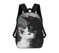 sinyumoney Mochila Escolar Infantil Con Estampado 3D, Bolsos De Viaje Bonitos Black And White Cats Mochilas Informales Para Exteriores Para Niñas Y Mujeres 17inch