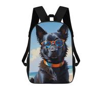 sinyumoney Mochila Escolar Infantil Con Estampado 3D, Bolsos De Viaje Bonitos Black Dog Oil Painting Mochilas Informales Para Exteriores Para Niñas Y Mujeres 17inch
