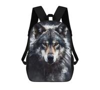 sinyumoney Mochila Escolar Infantil Con Estampado 3D, Bolsos De Viaje Bonitos Charcoal Wolf Portrait Mochilas Informales Para Exteriores Para Niñas Y Mujeres 17inch