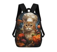 sinyumoney Mochila Escolar Infantil Con Estampado 3D, Bolsos De Viaje Bonitos Chef Cat Cooking Painting Mochilas Informales Para Exteriores Para Niñas Y Mujeres 17inch