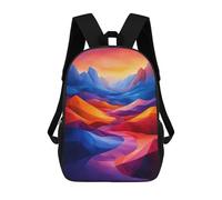 sinyumoney Mochila Escolar Infantil Con Estampado 3D, Bolsos De Viaje Bonitos Colorful Abstract Mountain Landscape Painting Mochilas Informales Para Exteriores Para Niñas Y Mujeres 17inch