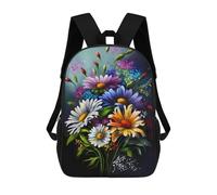 sinyumoney Mochila Escolar Infantil Con Estampado 3D, Bolsos De Viaje Bonitos Colorful Floral Bouquet Mochilas Informales Para Exteriores Para Niñas Y Mujeres 17inch