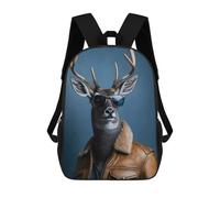 sinyumoney Mochila Escolar Infantil Con Estampado 3D, Bolsos De Viaje Bonitos Cool Deer Modern with Sung Mochilas Informales Para Exteriores Para Niñas Y Mujeres 17inch
