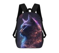 sinyumoney Mochila Escolar Infantil Con Estampado 3D, Bolsos De Viaje Bonitos Cosmic Feline Profile Mochilas Informales Para Exteriores Para Niñas Y Mujeres 17inch