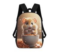 sinyumoney Mochila Escolar Infantil Con Estampado 3D, Bolsos De Viaje Bonitos Cute Hamster Eating Mochilas Informales Para Exteriores Para Niñas Y Mujeres 17inch