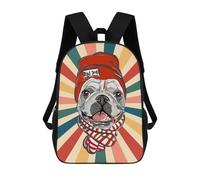 sinyumoney Mochila Escolar Infantil Con Estampado 3D, Bolsos De Viaje Bonitos Cute Pug Dog 80s 90s Retro Mochilas Informales Para Exteriores Para Niñas Y Mujeres 17inch