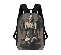 sinyumoney Mochila Escolar Infantil Con Estampado 3D, Bolsos De Viaje Bonitos Dark Angel Illustration Mochilas Informales Para Exteriores Para Niñas Y Mujeres 17inch