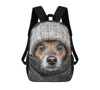 sinyumoney Mochila Escolar Infantil Con Estampado 3D, Bolsos De Viaje Bonitos Dog in Winter Gear Mochilas Informales Para Exteriores Para Niñas Y Mujeres 17inch