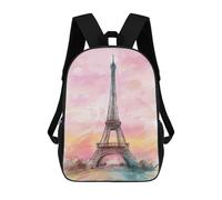 sinyumoney Mochila Escolar Infantil Con Estampado 3D, Bolsos De Viaje Bonitos Eiffel Tower Watercolor Mochilas Informales Para Exteriores Para Niñas Y Mujeres 17inch
