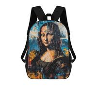 sinyumoney Mochila Escolar Infantil Con Estampado 3D, Bolsos De Viaje Bonitos Expressionist Mona Lisa Mochilas Informales Para Exteriores Para Niñas Y Mujeres 17inch