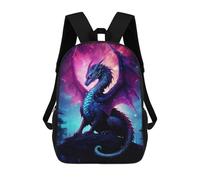 sinyumoney Mochila Escolar Infantil Con Estampado 3D, Bolsos De Viaje Bonitos Fantasy Dragon in The Sky Mochilas Informales Para Exteriores Para Niñas Y Mujeres 17inch