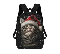 sinyumoney Mochila Escolar Infantil Con Estampado 3D, Bolsos De Viaje Bonitos Festive Cat Christmas Mochilas Informales Para Exteriores Para Niñas Y Mujeres 17inch
