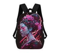 sinyumoney Mochila Escolar Infantil Con Estampado 3D, Bolsos De Viaje Bonitos Floral Fantasy Portrait -5 Mochilas Informales Para Exteriores Para Niñas Y Mujeres 17inch