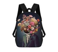 sinyumoney Mochila Escolar Infantil Con Estampado 3D, Bolsos De Viaje Bonitos Floral Helmet Dreamscape Mochilas Informales Para Exteriores Para Niñas Y Mujeres 17inch