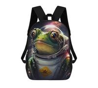 sinyumoney Mochila Escolar Infantil Con Estampado 3D, Bolsos De Viaje Bonitos Frog in Space Suit Mochilas Informales Para Exteriores Para Niñas Y Mujeres 17inch