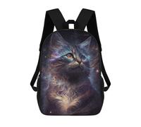 sinyumoney Mochila Escolar Infantil Con Estampado 3D, Bolsos De Viaje Bonitos Galactic Whiskers A Cosmic Cat's Journey Mochilas Informales Para Exteriores Para Niñas Y Mujeres 17inch