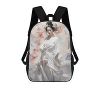 sinyumoney Mochila Escolar Infantil Con Estampado 3D, Bolsos De Viaje Bonitos Geisha in White Mochilas Informales Para Exteriores Para Niñas Y Mujeres 17inch