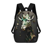 sinyumoney Mochila Escolar Infantil Con Estampado 3D, Bolsos De Viaje Bonitos Giraffe Abstract Gold Dark Mochilas Informales Para Exteriores Para Niñas Y Mujeres 17inch