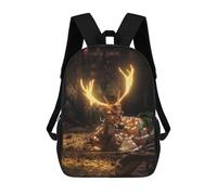 sinyumoney Mochila Escolar Infantil Con Estampado 3D, Bolsos De Viaje Bonitos Glowing Forest Deer Mochilas Informales Para Exteriores Para Niñas Y Mujeres 17inch