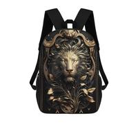 sinyumoney Mochila Escolar Infantil Con Estampado 3D, Bolsos De Viaje Bonitos Golden Lion Portrait-1 Mochilas Informales Para Exteriores Para Niñas Y Mujeres 17inch