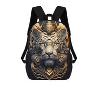 sinyumoney Mochila Escolar Infantil Con Estampado 3D, Bolsos De Viaje Bonitos Golden Tiger Portrait-17 Mochilas Informales Para Exteriores Para Niñas Y Mujeres 17inch