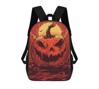sinyumoney Mochila Escolar Infantil Con Estampado 3D, Bolsos De Viaje Bonitos Halloween Carved Pumpkin Mochilas Informales Para Exteriores Para Niñas Y Mujeres 17inch