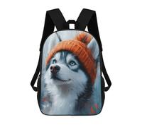 sinyumoney Mochila Escolar Infantil Con Estampado 3D, Bolsos De Viaje Bonitos Husky in A Red Beanie Mochilas Informales Para Exteriores Para Niñas Y Mujeres 17inch