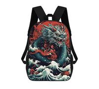 sinyumoney Mochila Escolar Infantil Con Estampado 3D, Bolsos De Viaje Bonitos Japanese Dragon Mochilas Informales Para Exteriores Para Niñas Y Mujeres 17inch