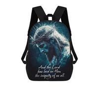 sinyumoney Mochila Escolar Infantil Con Estampado 3D, Bolsos De Viaje Bonitos Jesus Christ Lamb of Gof Mochilas Informales Para Exteriores Para Niñas Y Mujeres 17inch